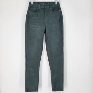 American Eagle Corduroy Mom Straight Jean Pants High Rise Green Size 00